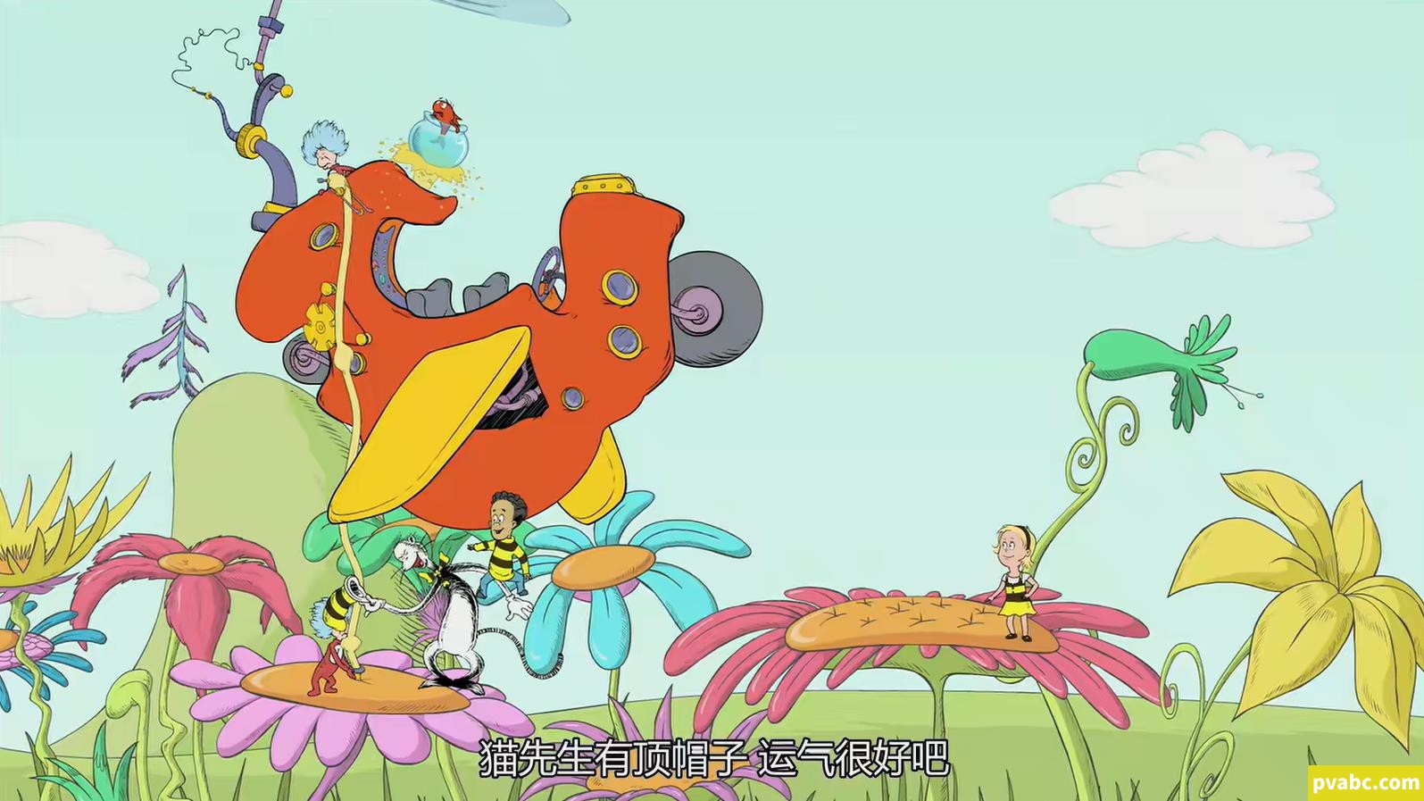 图片[1]-qwPBS动画片 戴帽子的猫 The Cat in The Hat 英语中字高清1080P视频MP4格式+音频MP3下载-糖果ABC资源站